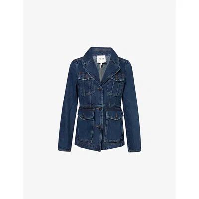 Me And Em And Em Womens Authentic Dark Blue Slim Utility Cotton Jacket