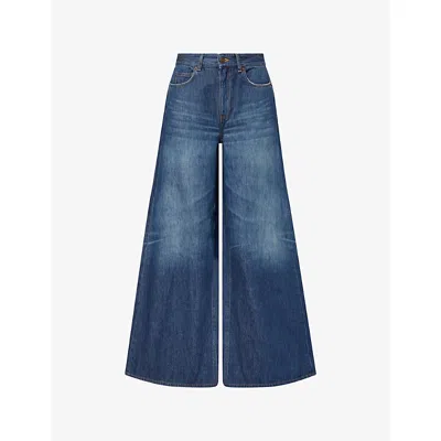 Me And Em And Em Womens Authentic Mid Blue W Super Wide Baggy Denim Jeans