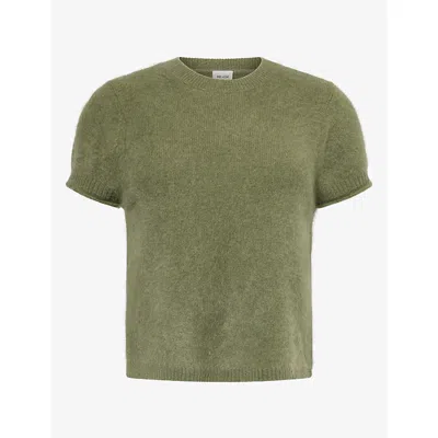 Me And Em And Em Womens Baby Shrunken Brushed Merino-wool T-shirt Light Bay Green
