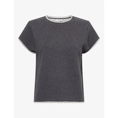 Me And Em And Em Womens Baby Tee Cropped Cotton Sweatshirt Top Charcoal Marl