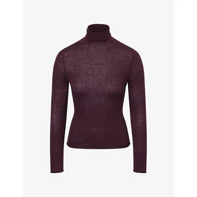 Me And Em And Em Womens Barely There Jumper Merino And Cashmere Top Port Brown