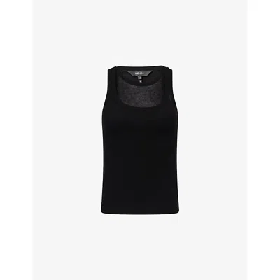 Me And Em And Em Womens Black Double Layer Slim-fit Knitted Vest Top