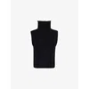 Me And Em And Em Womens Black High-neck Sleeveless Knitted Cashmere Vest In Black