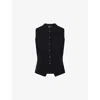 Me And Em Womens  Milano Knitted Merino-wool And Cotton Waistcoat In Black