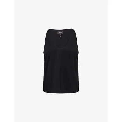 Me And Em And Em Womens Black Scoop-neck Stretch-jersey Top