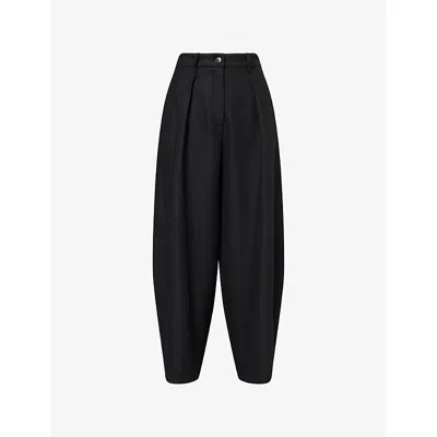 Me And Em And Em Womens Black Wide-leg Pleated Woven Trousers