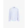 Me And Em Womens  Forever Stripe Relaxed-fit Cotton Shirt In Blue/white