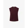 Me And Em And Em Womens Bordeaux Red Brushed Round-neck Stretch-wool Blend Vest In Burgundy
