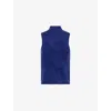 Me And Em And Em Womens Brushed High-neck Cashmere Vest Bright Evening Blue In Blue