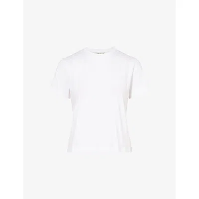 Me And Em Womens  Round-neck Relaxed-fit Cotton T-shirt In White