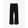 Me And Em And Em Womens Authentic Turn-up Straight-leg Denim Jeans Brown Black Wash In Black