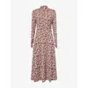 Me And Em And Em Womens Brown Multi Ruched Graphic-pattern Stretch-jersey Midi Dress In Multi