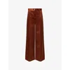Me And Em And Em Womens Burnt Caramel Corduroy Wide-leg Woven Trousers In Brown