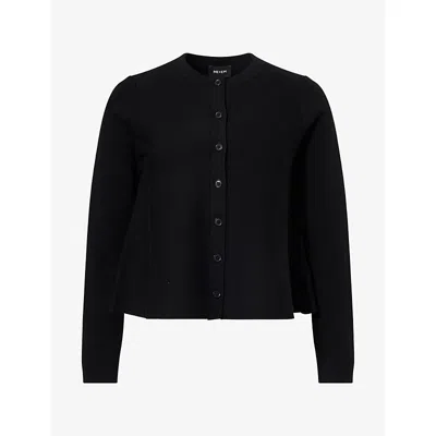 Me And Em And Em Womens Button-through Wool-blend Cardigan Black