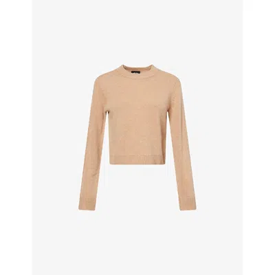 Me And Em Womens  Round-neck Ribbed-trim Cashmere Jumper