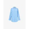 Me And Em And Em Womens Chambray Blue Long-sleeve Oversized Cotton Shirt In Blue