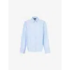 Me And Em And Em Womens Chambray Blue/yellow Forever Striped Cotton Shirt