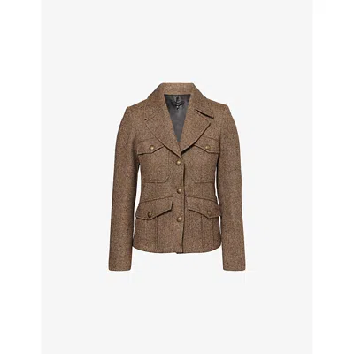 Me And Em And Em Womens Chestnut The Heritage Fitted Woven Jacket In Brown