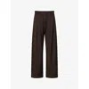Me And Em And Em Womens Chocolate / Caramel Pinstripe Wide-leg Woven Trousers