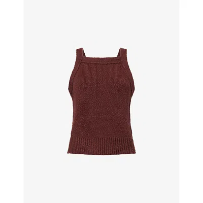 Me And Em And Em Womens Cinnamon Brown Boucle Knit Top