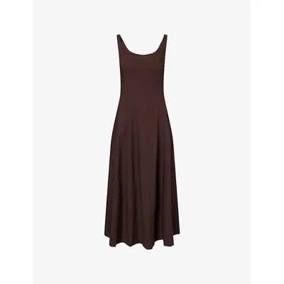 Me And Em And Em Womens Cocoa Brown Contour-seamed Woven Maxi Dress