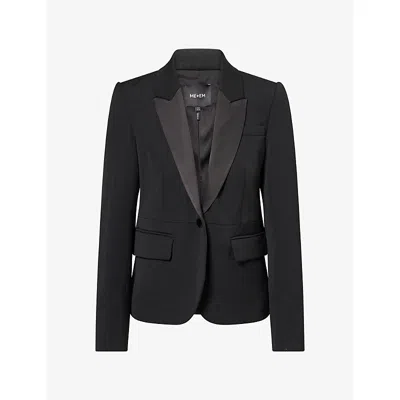Me And Em And Em Womens Contour-fit Wool-blend Blazer Black