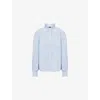 Me And Em And Em Womens Cord Blue Super Soft Micro-cord Cotton-blend Blouse In Blue
