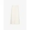Me And Em And Em Womens Cream Bouclé Textured A Line Cotton-blend Midi Skirt In Cream