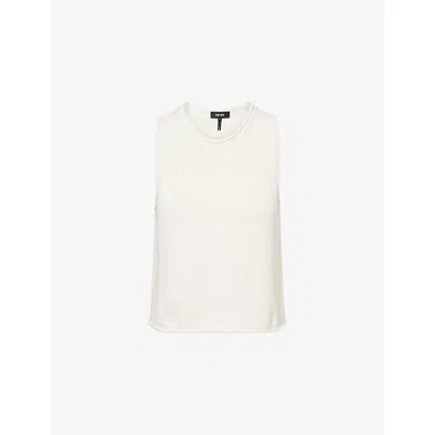Me And Em And Em Womens Chunky Relaxed-fit Cotton And Linen Vest Cream Xs
