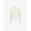Me And Em And Em Womens Cream Marl Raw-edge Zip-up Cotton Sweatshirt