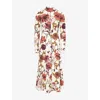 Me And Em And Em Womens Cream Multi Scribble Floral-print Stretch-woven Maxi Dress In White