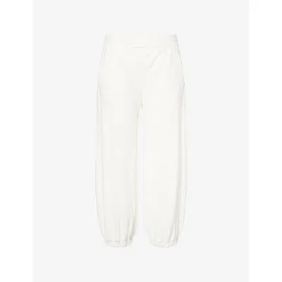 Me And Em Womens  Side-pocket Elasticated-cuff Cotton-blend Terry Jogging Bottoms In Cream