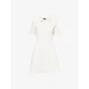 Me And Em And Em Womens Cream Textured Floral-pattern Woven Mini Dress In White