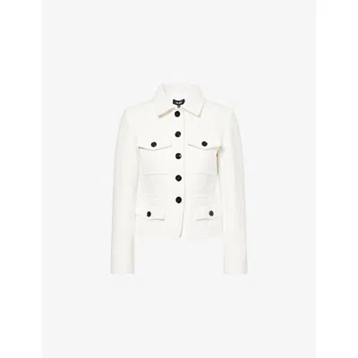 Me And Em Womens  Utility Patch-pocket Tweed-cotton Jacket In Cream