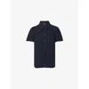Me And Em And Em Womens Creased Lace-trim Cotton Blouse Navy In Navy