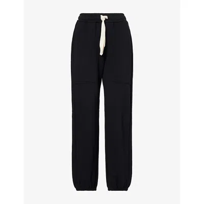 Me And Em And Em Womens Cuffed Cotton-blend Jogging Bottoms Black