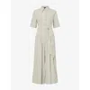 Me And Em Womens  Striped Wide-leg Stretch-cotton Blend Jumpsuit