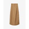 Me And Em And Em Womens Dark Tan Pleated Fluid Woven Maxi Skirt