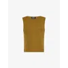 Me And Em And Em Womens Deep Golden Olive Chunky Cropped Knitted Vest Xs