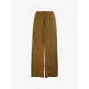 Me And Em And Em Womens Deep Golden Olive Fluid Wide-leg Viscose-blend Trousers
