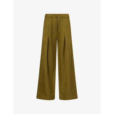 Me And Em Womens  Wide-leg Pleated Woven Trousers