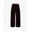 Me And Em And Em Womens Double Espresso Clever Cord Wide-leg Cotton Trousers In Brown