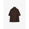 Me And Em And Em Womens Double Espresso Engineered Seam Wool-blend Cape Coat In Brown