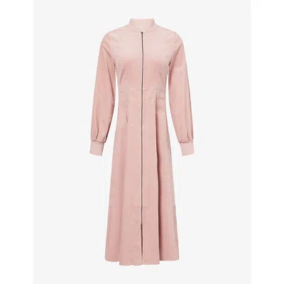 Me And Em And Em Womens Dusty Pink Pleated Mini-cord Woven Midi Dress
