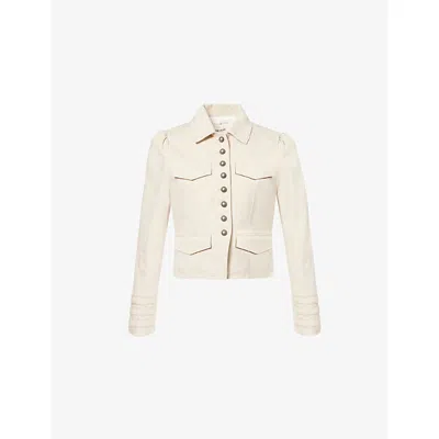 Me And Em And Em Womens Ecru Short Military Cotton Jacket In Neutral