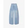 Me And Em And Em Womens Engineered Wide-leg Denim Jeans Light Wash In Light Wash
