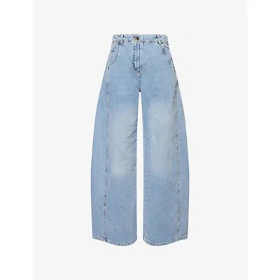 Me And Em And Em Womens Engineered Wide-leg Denim Jeans Light Wash