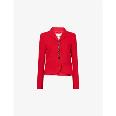 Me And Em And Em Womens Fitted Utility Woven Jacket Ruby Red