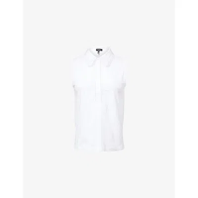 Me And Em And Em Womens Fresh White Scalloped Sleeveless Cotton Top