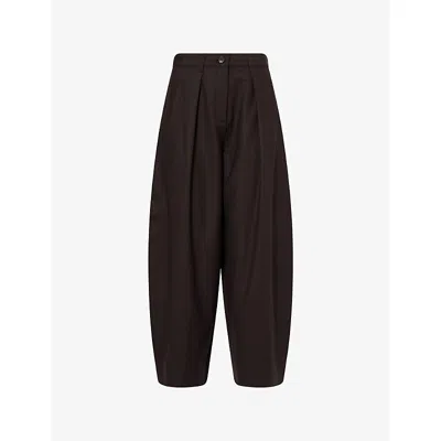 Me And Em And Em Womens Ganache Brown Pleated Wide-leg Trousers